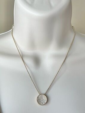 Lia Sophia Mutli Rhinestone Circle Pendant Necklace